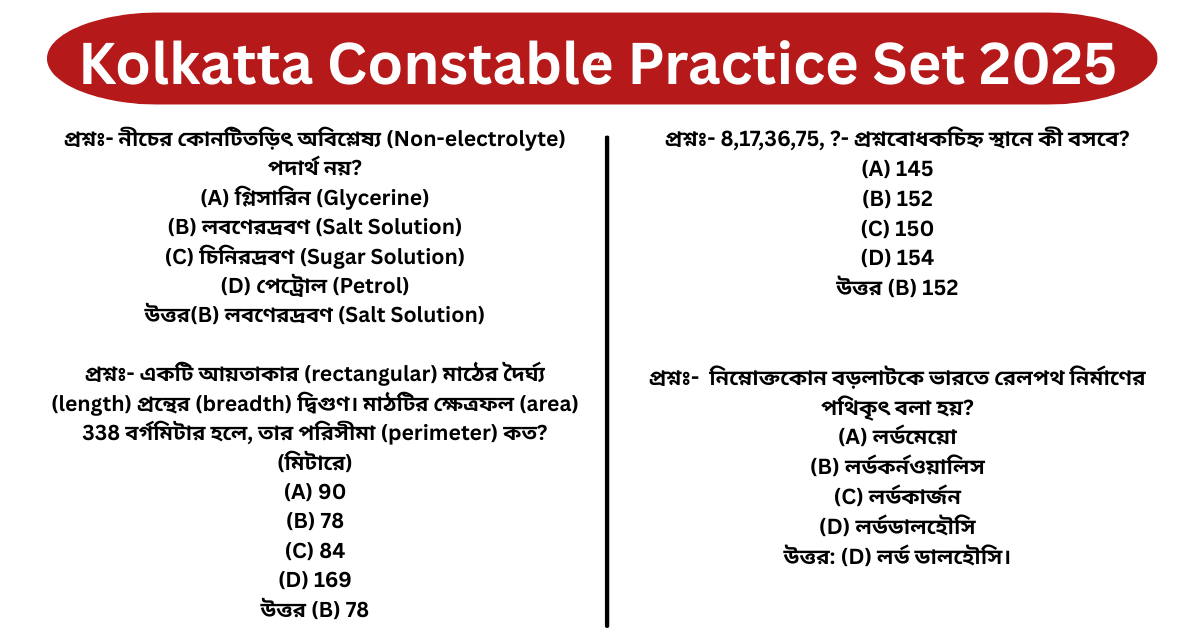 kolkatta police constable practice set